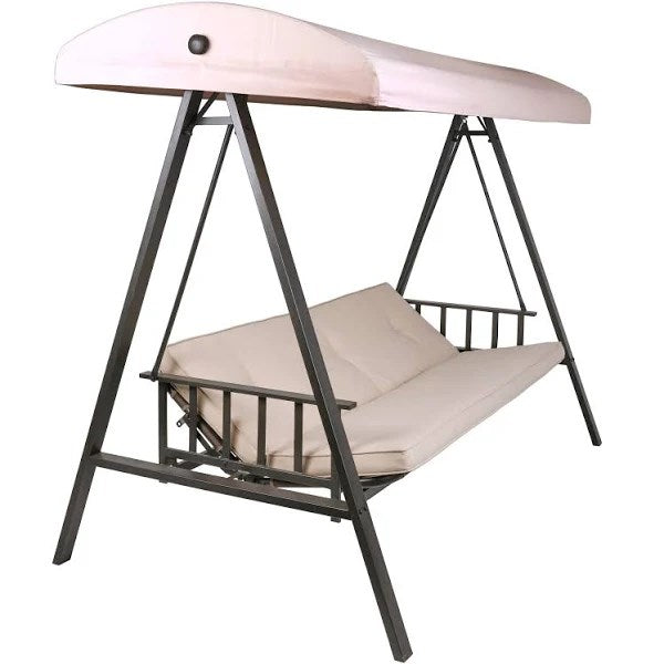 Style Selections 3-Person Brown Steel Outdoor Swing GCS00395A