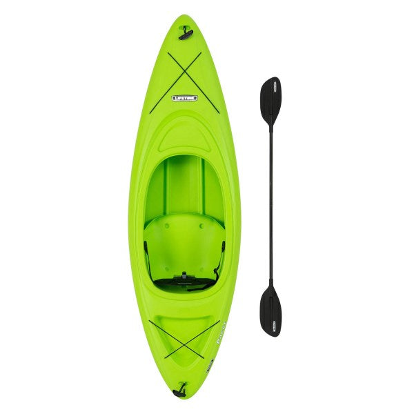 Lifetime Pacer 8 Ft Sit-in Fishing Kayak paddle Green/orange/teal