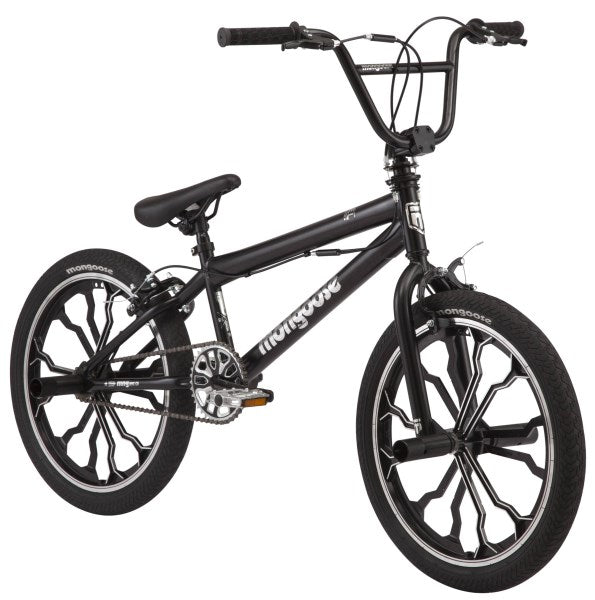 Mongoose Rebel Kids BMX Bike 20in Mag Wheels Ages 7 - 13 Black