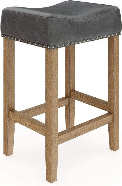 Nathan James Hylie Nailhead Wood Pub-Height Kitchen Counter Bar Stool