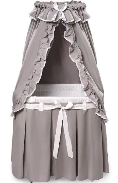 Badger Basket Majesty Baby Bassinet with Canopy Bedding - Gray