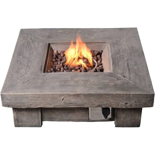 Peaktop Outdoor Retro 35 in. Square Propane Gas Fire Pit