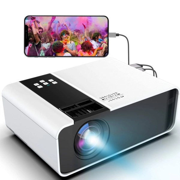 Mini Movie Projector 1080p Supported - Jimwey Outdoor Portable HD Video Projector, Native 720p, 200 Screen Supported, Home Theater Projector