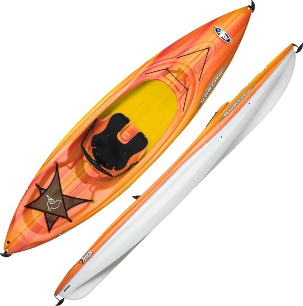Pelican Trailblazer 100 NXT Kayak, Fade Red Yellow