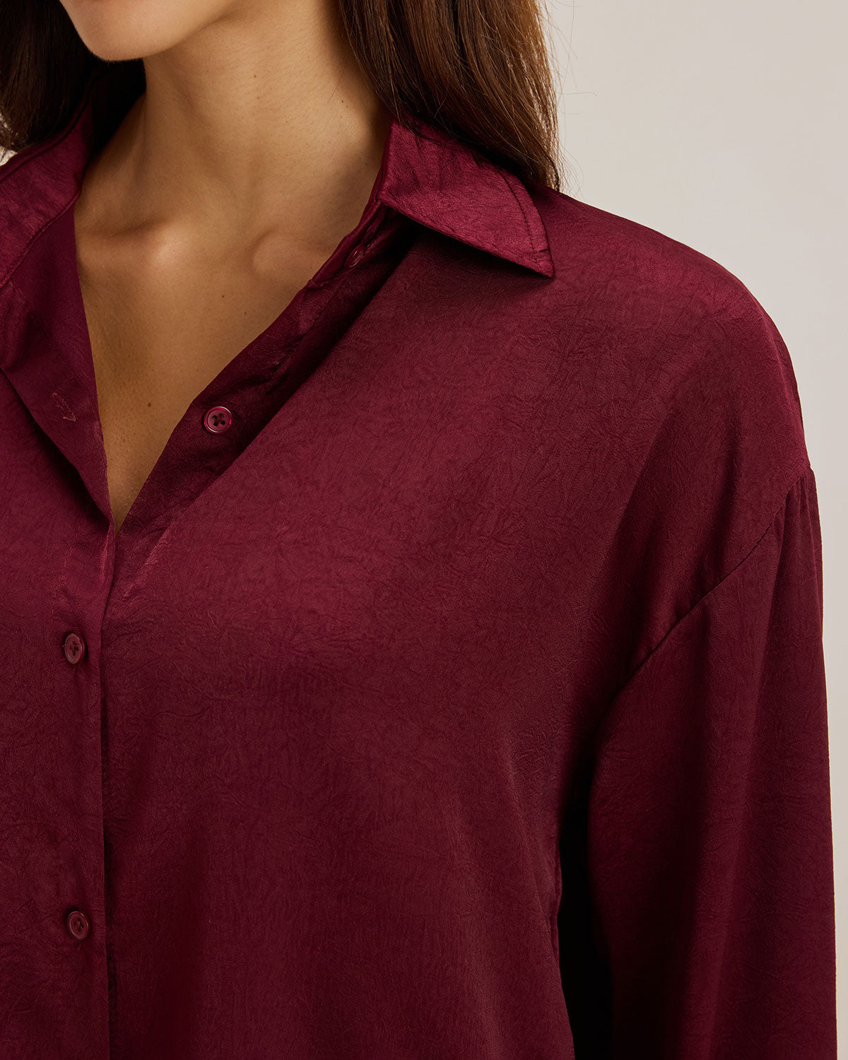 Red Button Loose Shirt