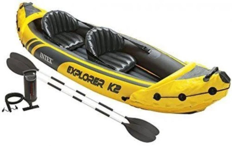 Intex Explorer K2 2-Person Inflatable Kayak Set, Yello Black