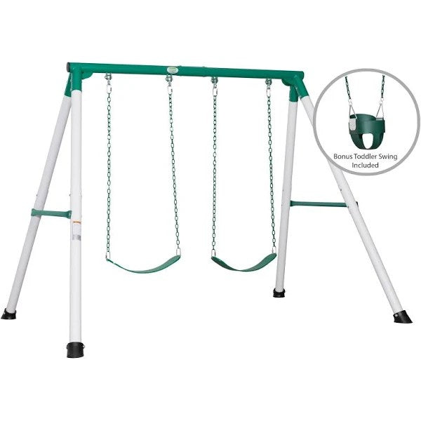 Backyard Discovery Mini Brutus Heavy-Duty Metal A-Frame Swing Set