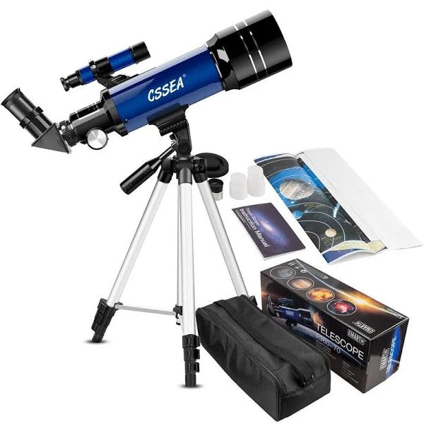 CSSEA 70mm Telescope for Kids and astronomy Beginners, Travel Scope with Adjusta