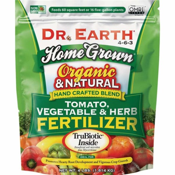 Dr. Earth Home Grown 4 lb. 4-6-3 Tomato, Vegetable, & Herb Organic Fertilizer Pack of 12 704P 714986 Bundle 12