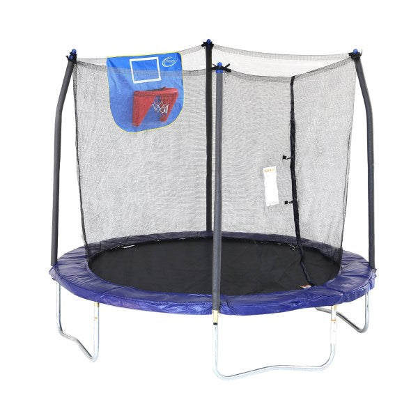 Skywalker Trampolines Jump N Dunk Trampoline with Safety Enclosure and Basketball Hoop, Blue, 12-Feet