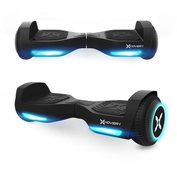 Hover-1 Rebel Kids Hoverboard LED Headlight, 6 M Max Speed, 130 lbs Max Weight, 3 Miles Max Distance - Black