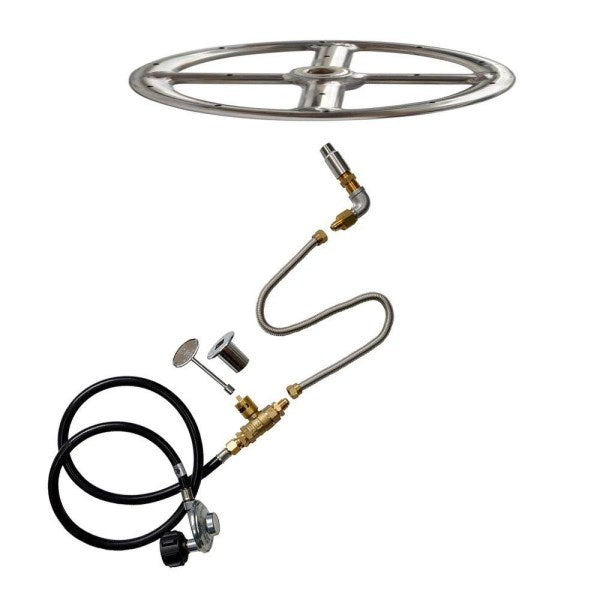 Stanbroil LP Propane Gas Fire Pit Stainless Steel Burner Ring Installation Kit, 6-Inch