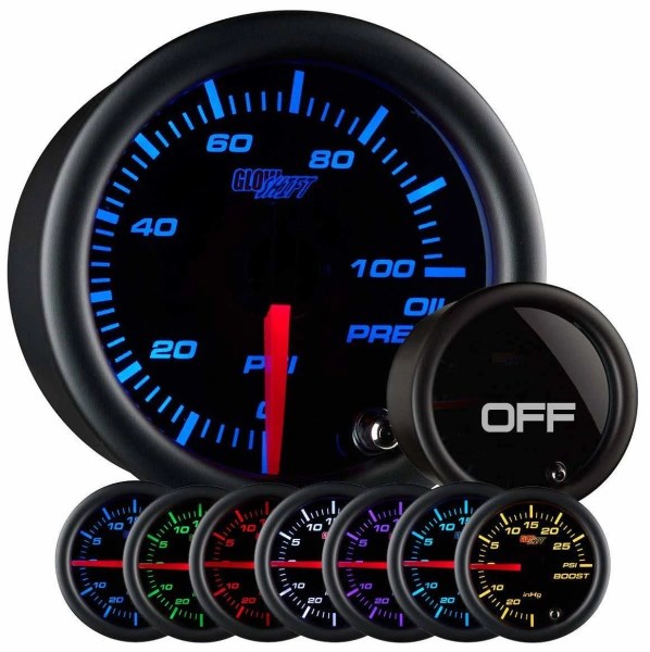 GlowShift Tinted 7 Color Oil Pressure Gauge