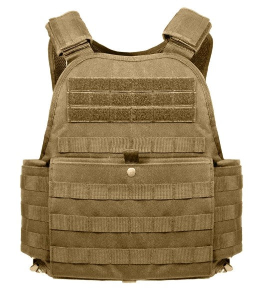 Rothco Molle Plate Carrier Vest, Coyote Brown / Regular