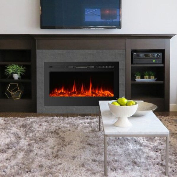 Wall Mounted Electric Fireplace Orren Ellis Size: 40 x 37