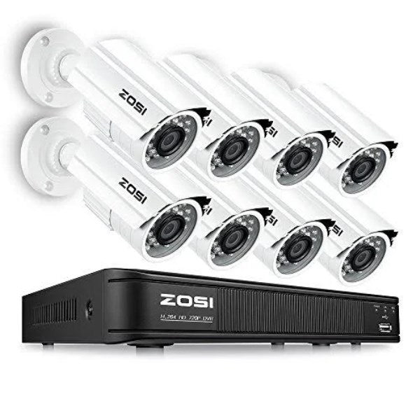 ZOSI 720p HD-TVI 8 Channel Security Camera System,1080N HD Surveillance DVR