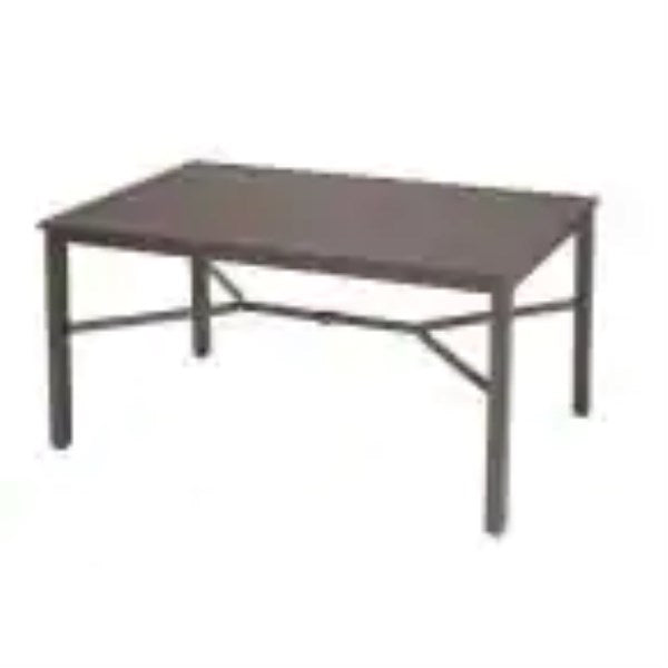 StyleWell 60 in. x 38 in. Mix and Match Rectangular Steel Outdoor Patio Dining Table Glass Top
