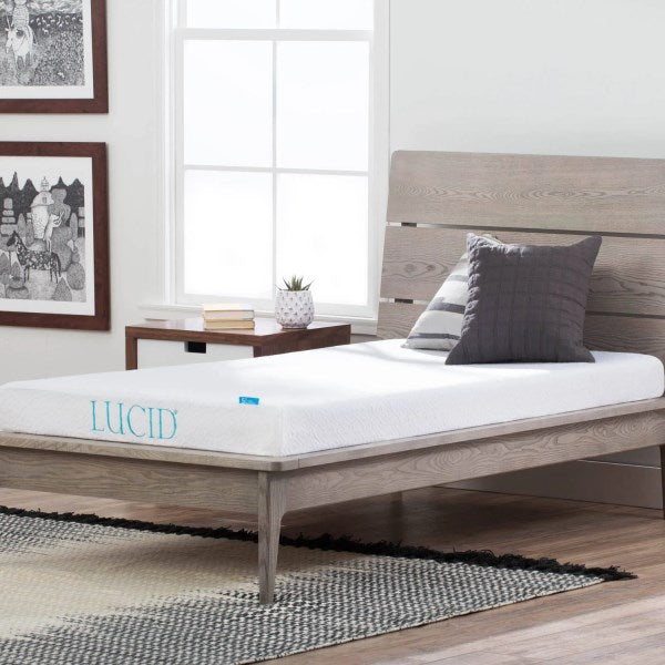 Lucid Gel Memory Foam Mattress, White, Twin