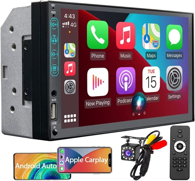 MINYE 7 inch Double DIN Car Stereo Compatible with Apple Carplay Android Auto