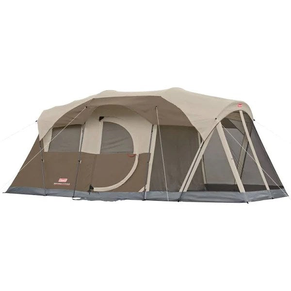Coleman WeatherMaster 6-Person Tent with Screen Room, Brown/Tan