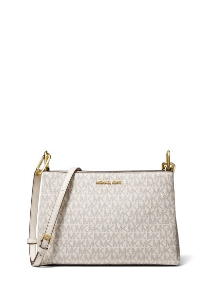 Michael Kors Trisha Medium Logo Crossbody Bag in Natural - One Size
