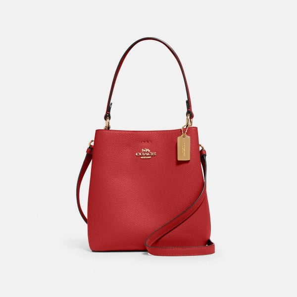 Coach Bags | Bucket Small Town in Leather Cross Body Bag, Red, (One Size), New | Tradesy