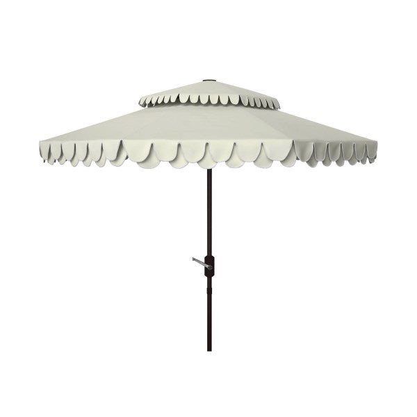 Safavieh Elegant Valance 9ft Double Top Umbrella - Beige/White