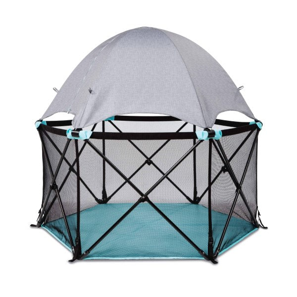Summer Infant Pop N Play Deluxe Ultimate Playard, Aqua Splash/Textured Gray