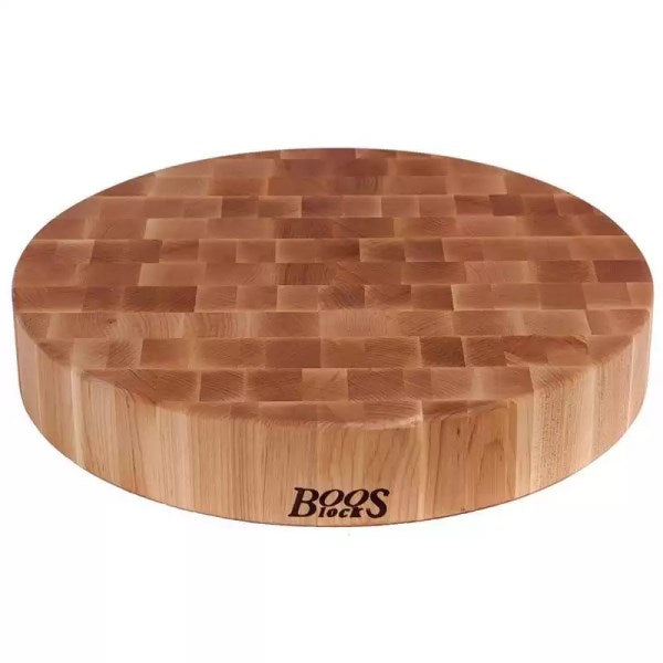 John Boos CCB18-R 18in dia. Cutting Board, Chopping Block Collection, Maple, Non-Reversible, 18in Dia. x 4in Thick