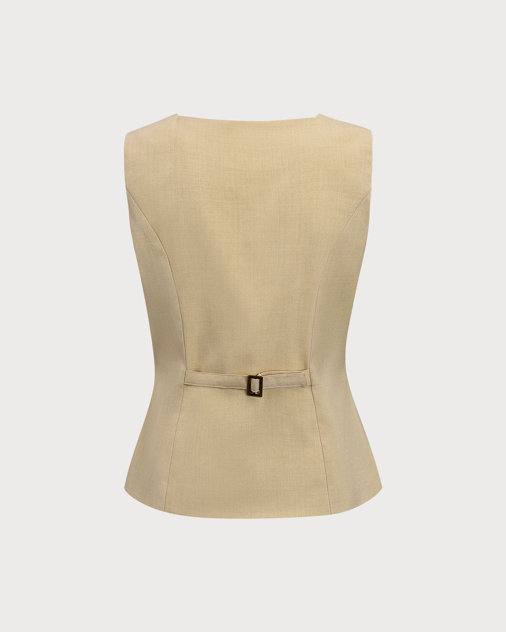 Yellow Square Neck Single Breasted Vest