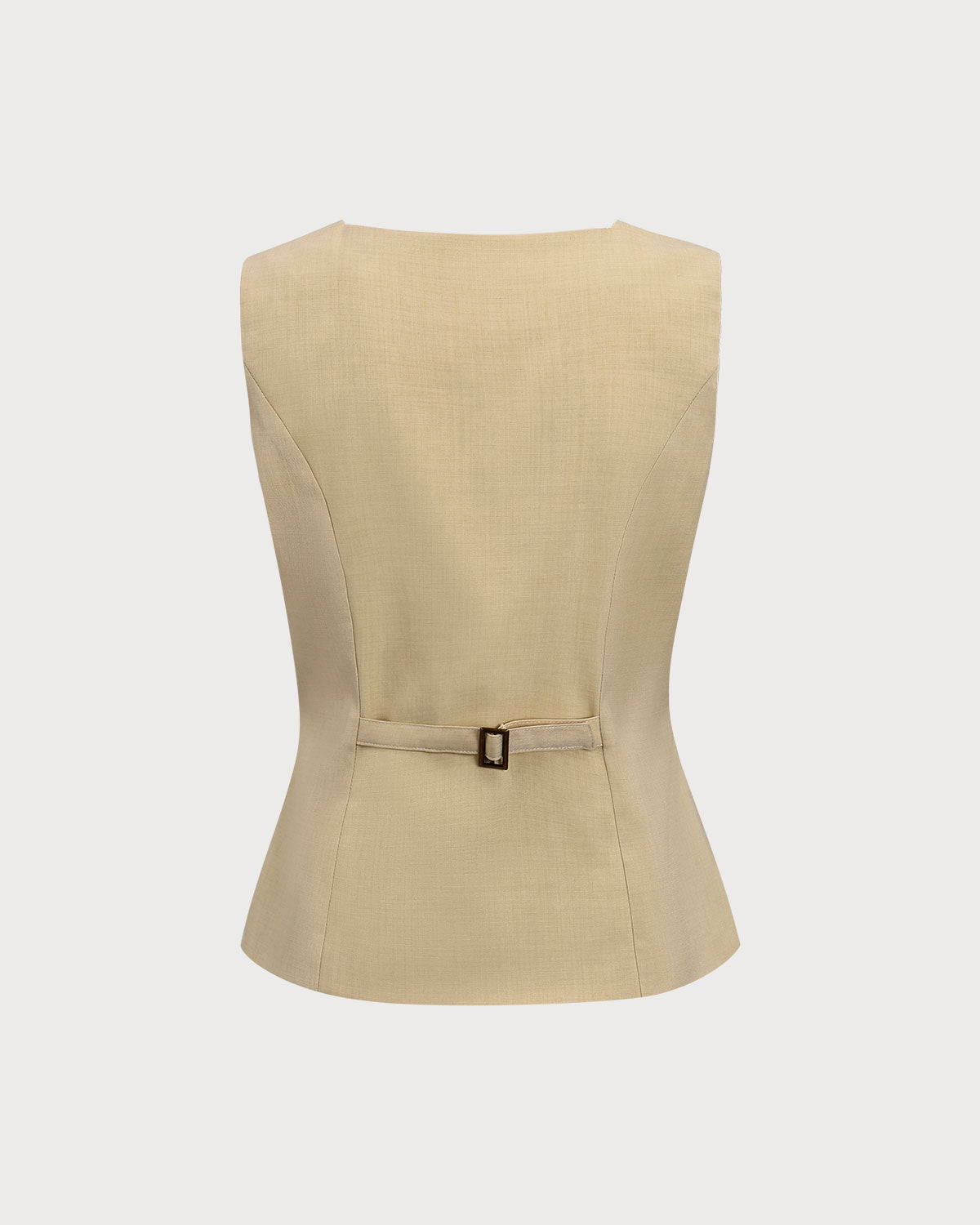Yellow Square Neck Single Breasted Vest