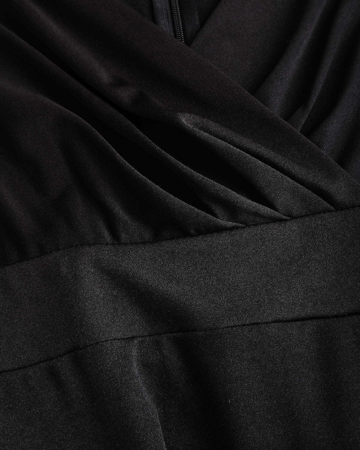 Black V Neck Bell Sleeve Maxi Dress