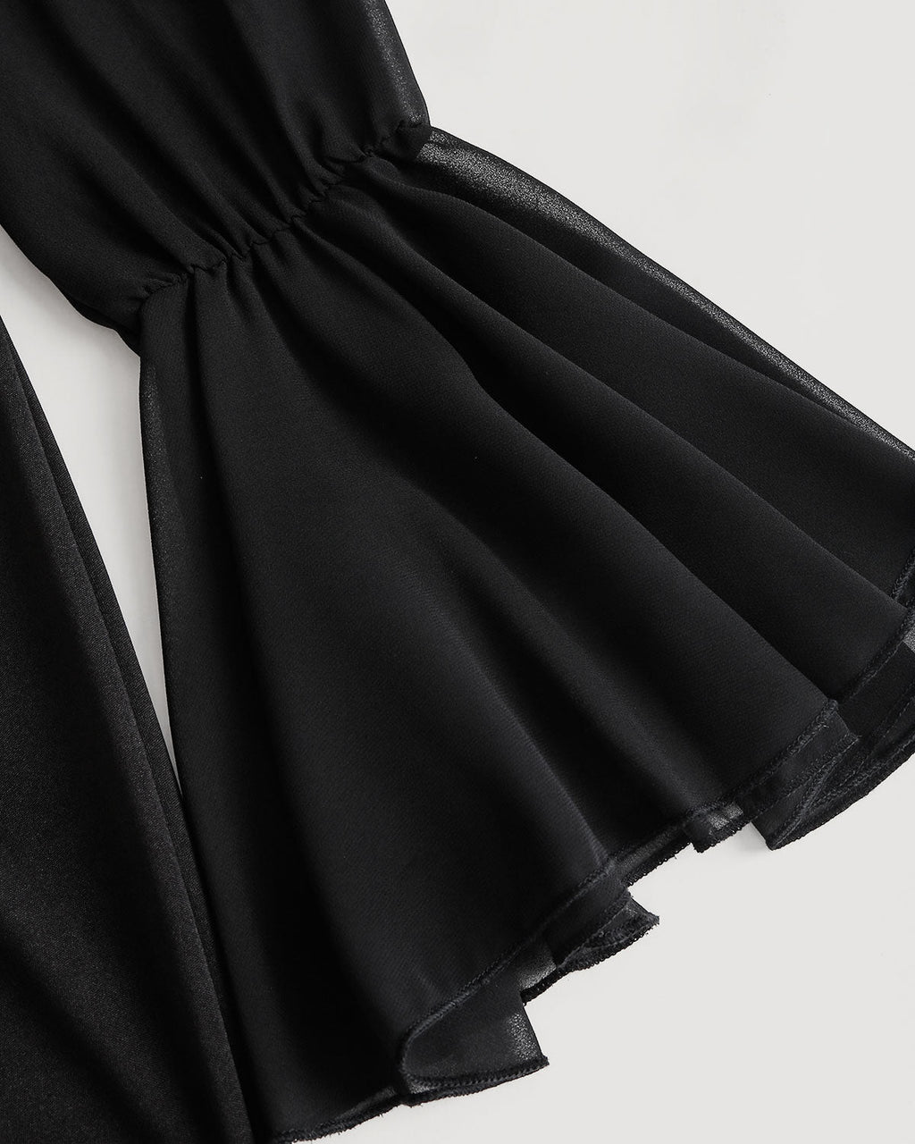 Black V Neck Bell Sleeve Maxi Dress