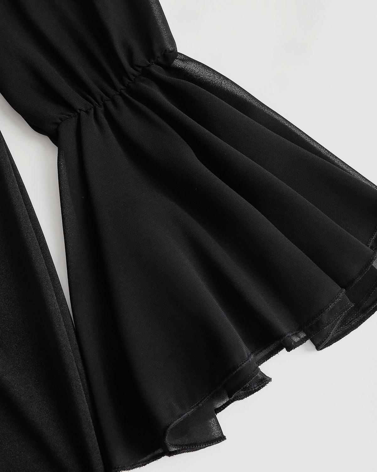 Black V Neck Bell Sleeve Maxi Dress
