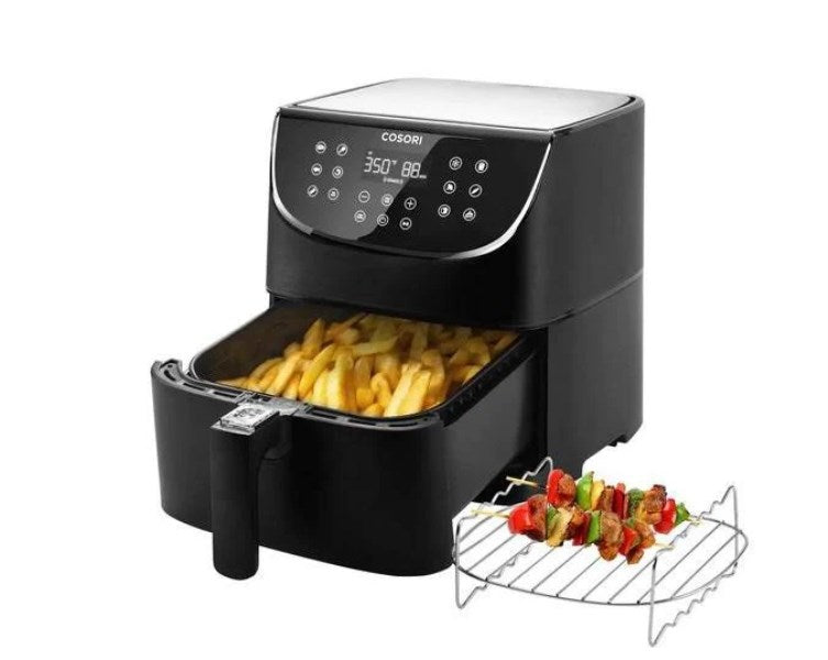 Cosori Smart 5.8 qt. Black Air Fryer with Skewer Rack Set