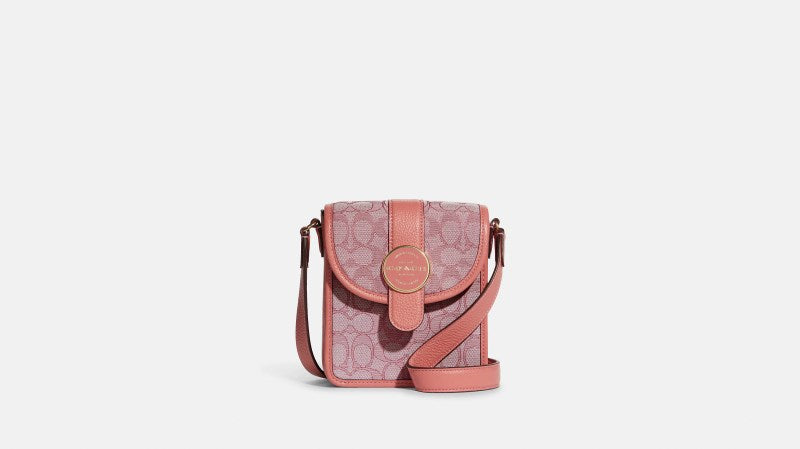Coach North South Lonnie Crossbody in Signature Jacquard Taffy