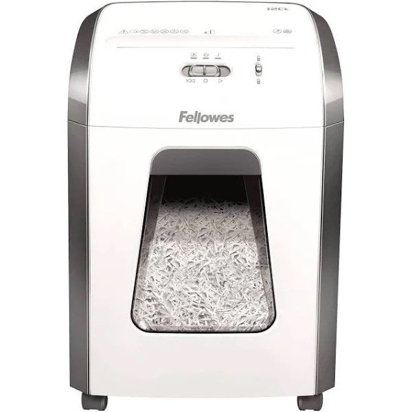Fellowes Powershred 12-Sheet Cross-Cut Paper Shredder - White