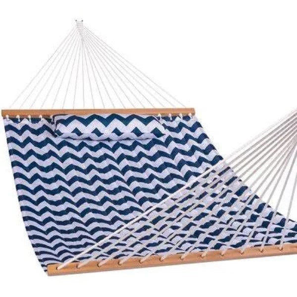 Double Spreader Bar Hammock HYGLAX Color: Blue Chevron