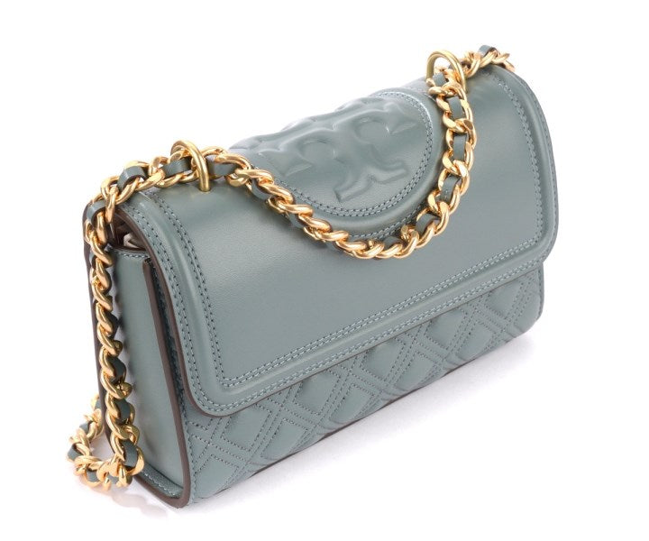 Tory Burch Fleming Small light blue shoulder bag