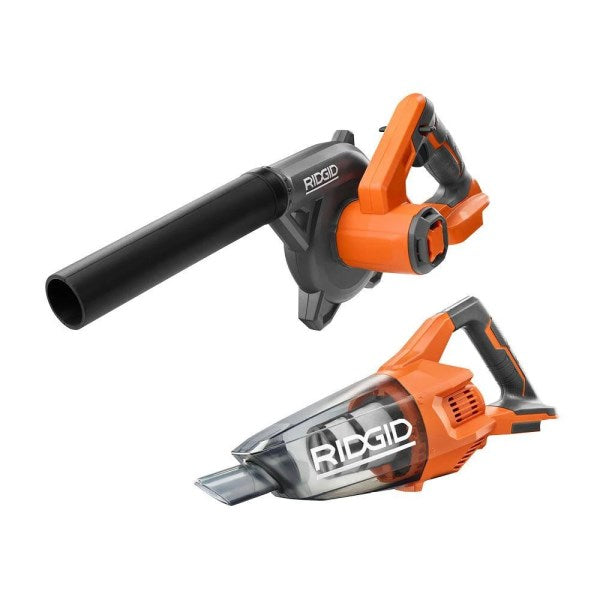 Ridgid 18V Cordless 2-Tool Combo Kit with Compact Jobsite Blower and Hand Vacuum (Tools Only)