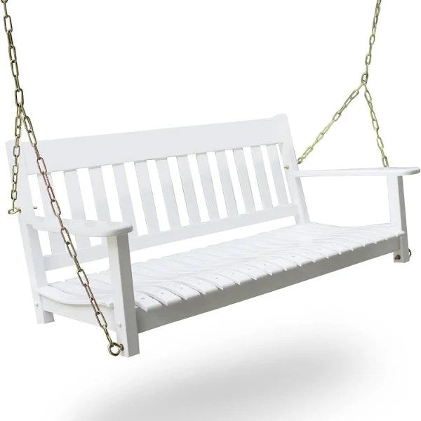 Cambridge Casual 52 in. All-Weather Wood Porch Swing - White