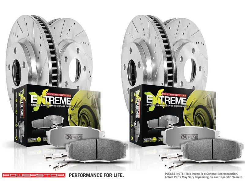 Power Stop - Front and Rear Z26 Street Warrior Brake Kit K6327-26