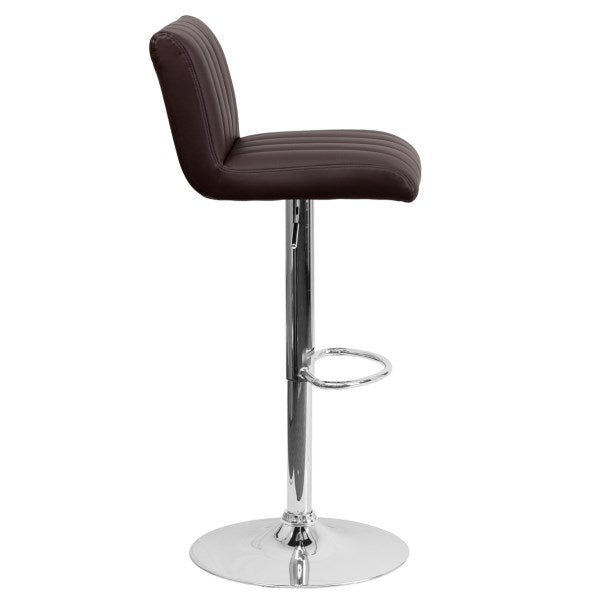 Flash Furniture Contemporary Vinyl Adjustable Height Barstool Chrome Base